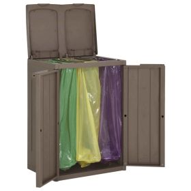 Trash Bin with 2 Doors Brown 25.6"x17.7"x34.6" PP