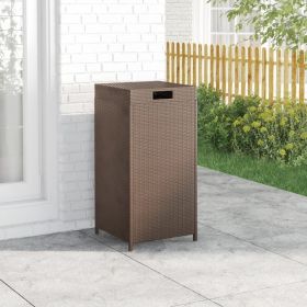 Trash Bin Brown 15.7"x15.7"x31.5" Poly Rattan