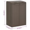 Trash Bin with 2 Doors Brown 25.6"x17.7"x34.6" PP