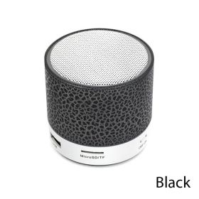 Bluetooth Speaker Mini Wireless Loudspeaker Crack LED TF Card USB Subwoofer Portable MP3 Sound Wireless Speaker for Mobile Phone (Color: Black)