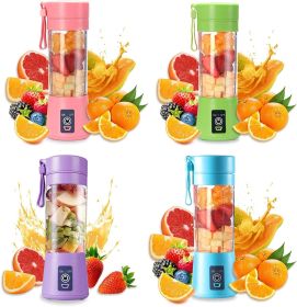 Portable 6 Blender; Personal Size Blender Juicer Cup; Smoothies and Shakes Blender; Handheld Fruit Machine; Blender Mixer Home (Color: pink)