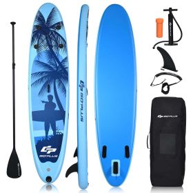 Goplus 10' Inflatable Stand Up Paddle Board 6.5' Thick SUP with Premium Accessorie (Color: Dark Blue)