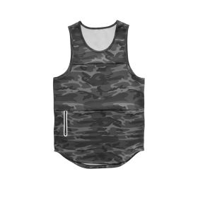 Mens Sports Vest Summer Quick Drying (Option: Grey camouflage light board-2XL)